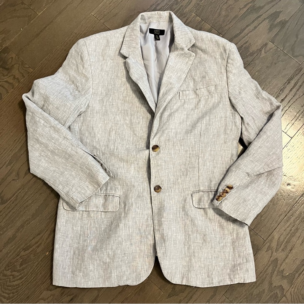Linen Club Room Luxury Mens Pale Gray 100% Linen Sport Coat Blazer XL